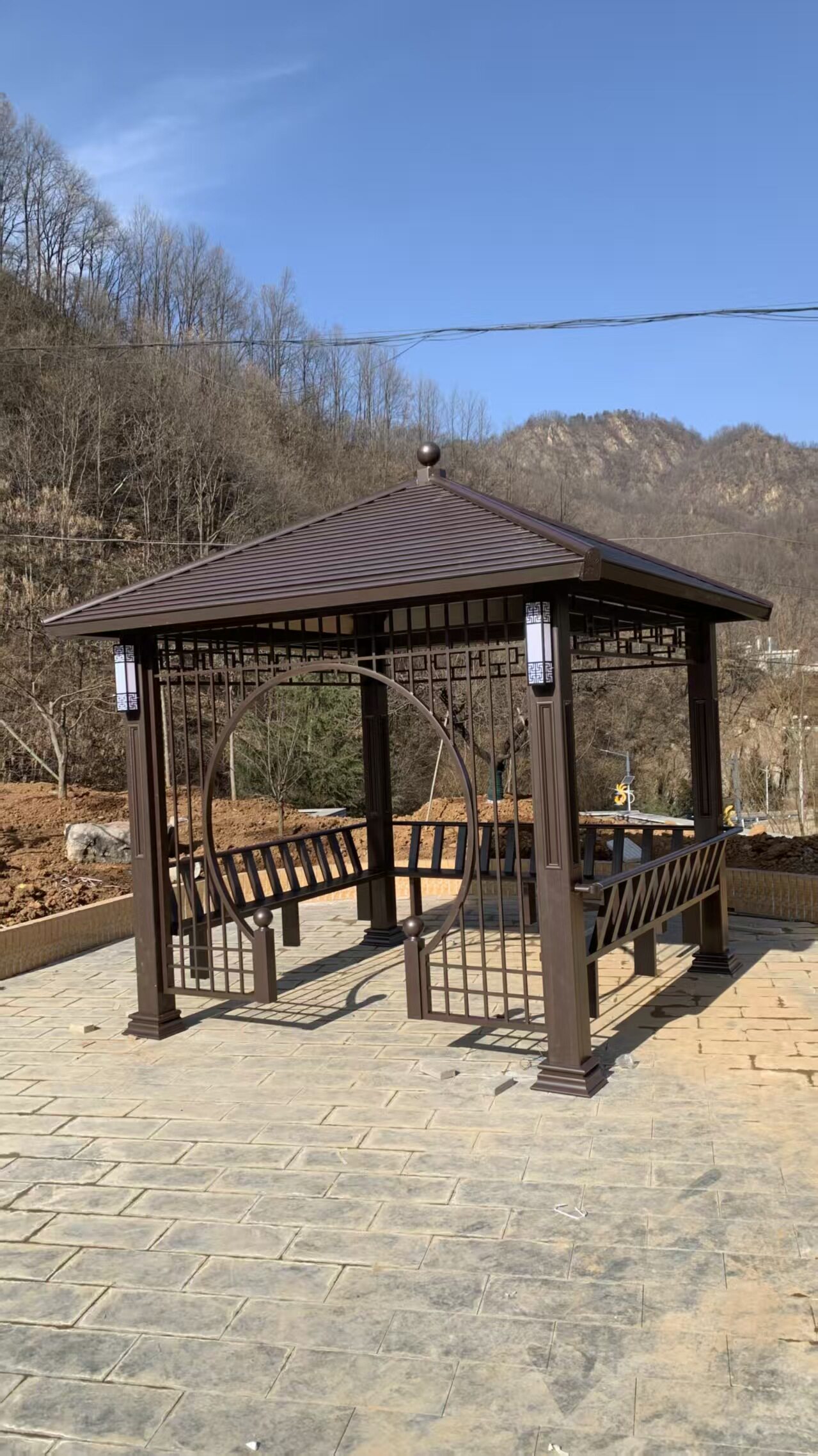 乡村广场新中式铝合金凉亭 乡村广场新中式铝合金凉亭