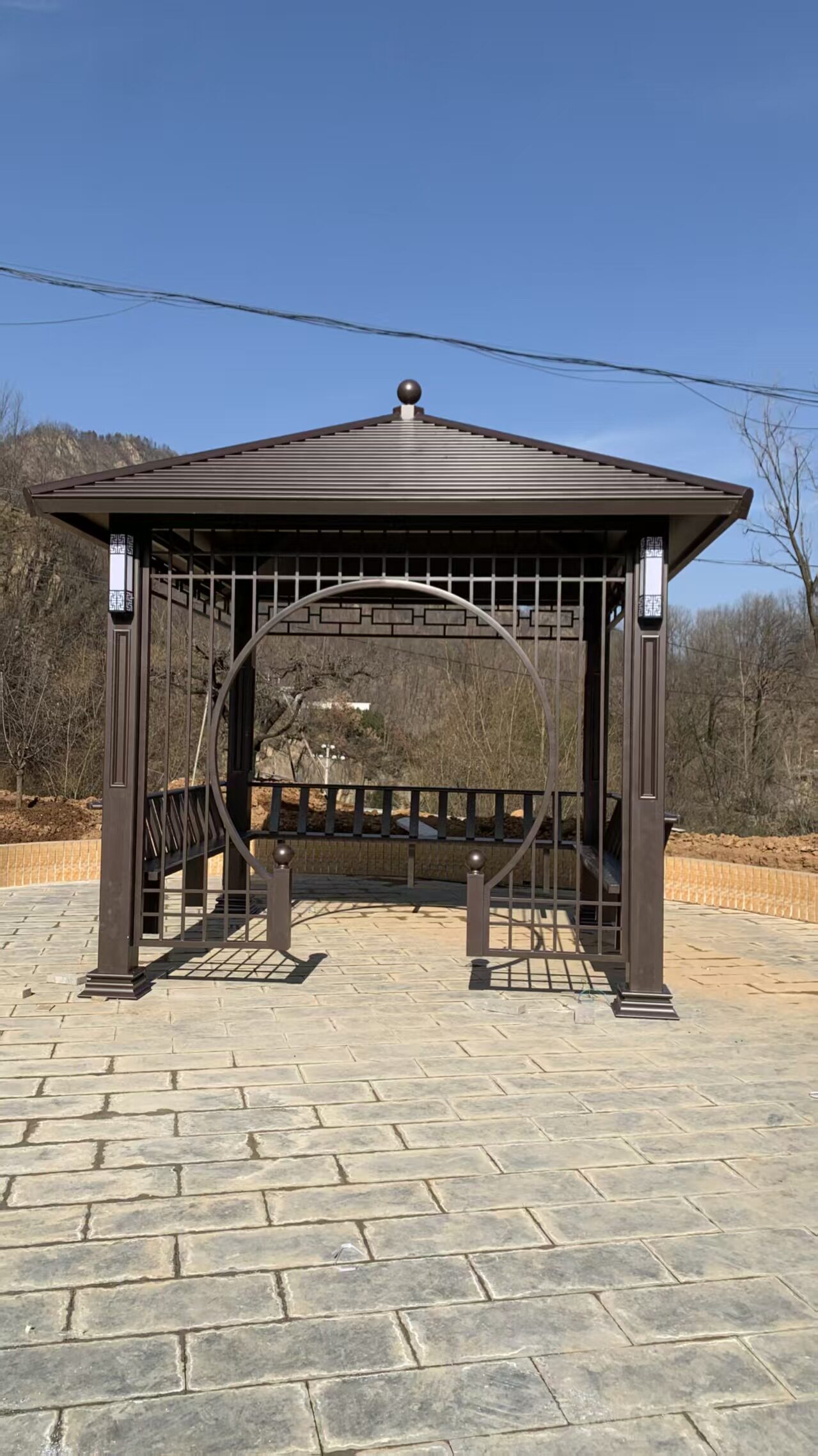 乡村广场新中式铝合金凉亭 乡村广场新中式铝合金凉亭