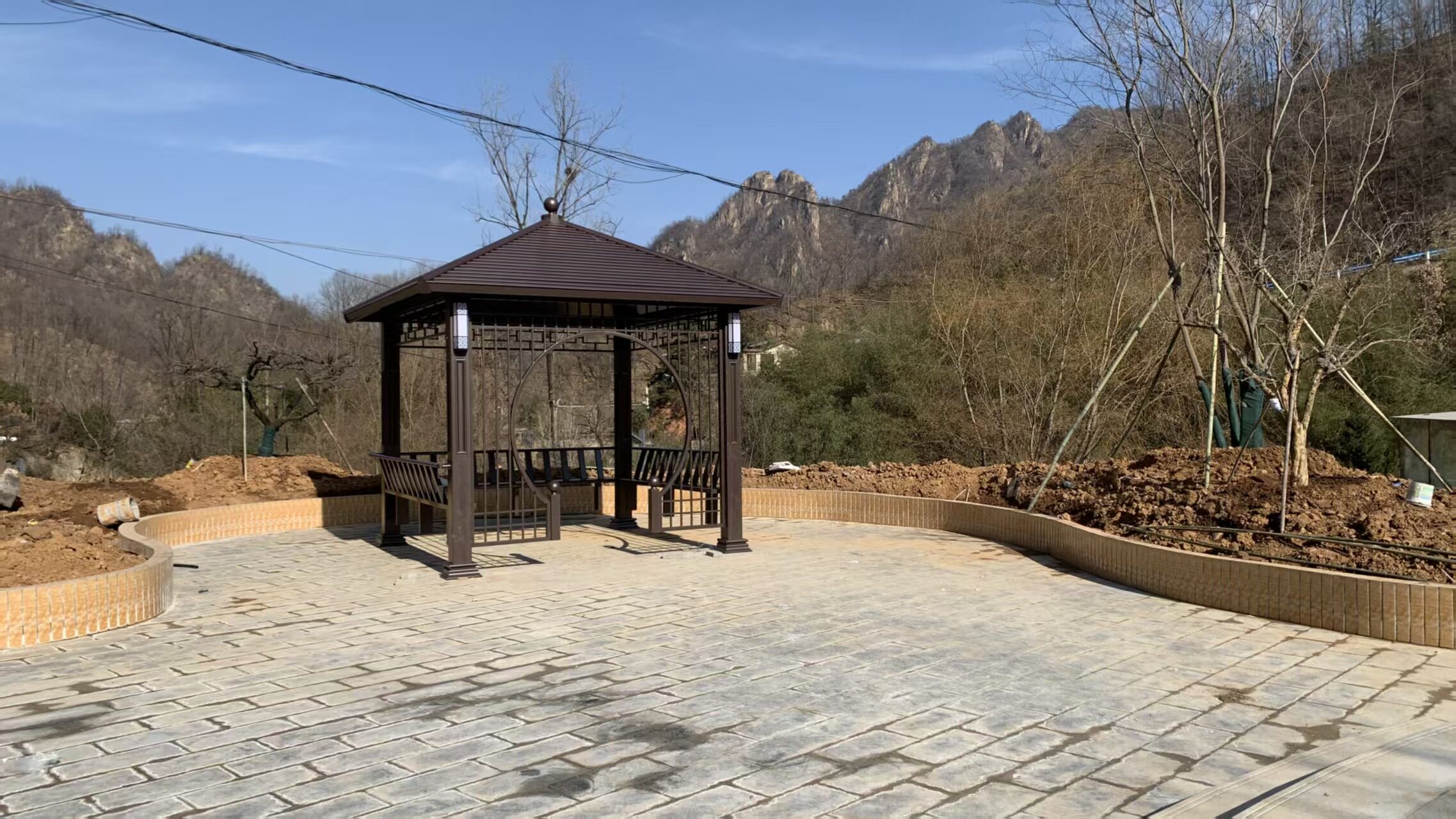 乡村广场新中式铝合金凉亭 乡村广场新中式铝合金凉亭